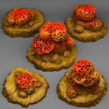 3D Printed Fantastic Plants and Rocks Wormhole Mushrooms 28mm - 32mm D&D Wargaming (Online Only)