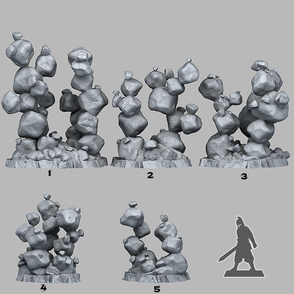 3D Printed Fantastic Plants and Rocks Zero Gravity Stones 28mm - 32mm D&D Wargaming (Online Only)
