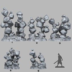 3D Printed Fantastic Plants and Rocks Zero Gravity Stones 28mm - 32mm D&D Wargaming (Online Only)
