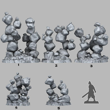 3D Printed Fantastic Plants and Rocks Zero Gravity Stones 28mm - 32mm D&D Wargaming (Online Only)
