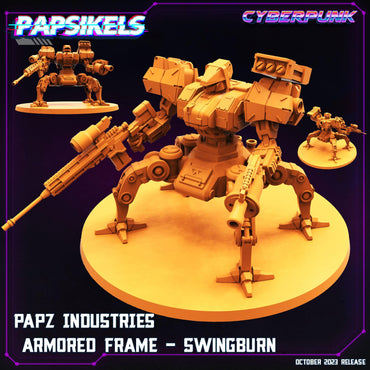 3D Printed Papsikels Armored Frame Papz Industries Swingburn 28mm 32mm (Online Only)