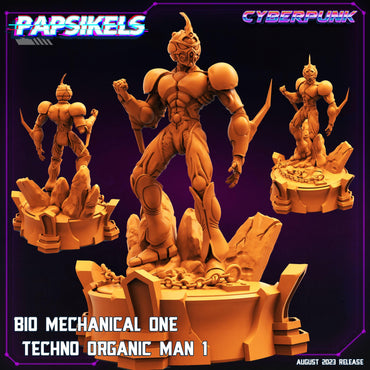 3D Printed Papsikels August 2023 - Cyberpunk Bio Mechanical One Techno Organic Man 1 28mm 32mm (Online Only)