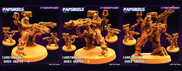 3D Printed Papsikels August 2023 - Cyberpunk Caristrophan Shock Snaper Set 28mm 32mm (Online Only)