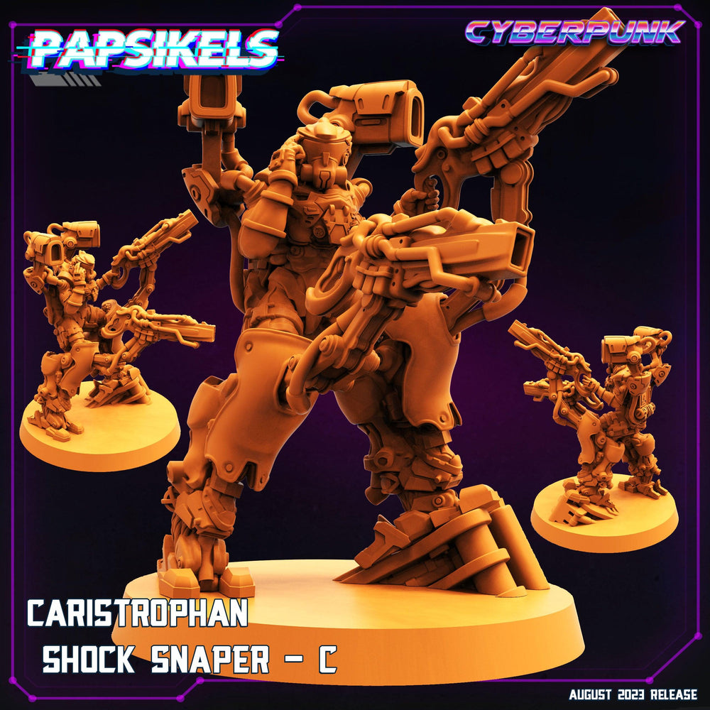 3D Printed Papsikels August 2023 - Cyberpunk Caristrophan Shock Snaper Set 28mm 32mm (Online Only)