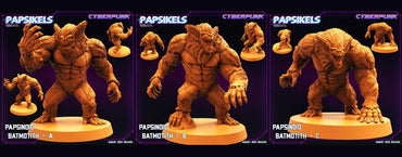 3D Printed Papsikels August 2023 - Cyberpunk Papsinoid Batmotith Set 28mm 32mm (Online Only)