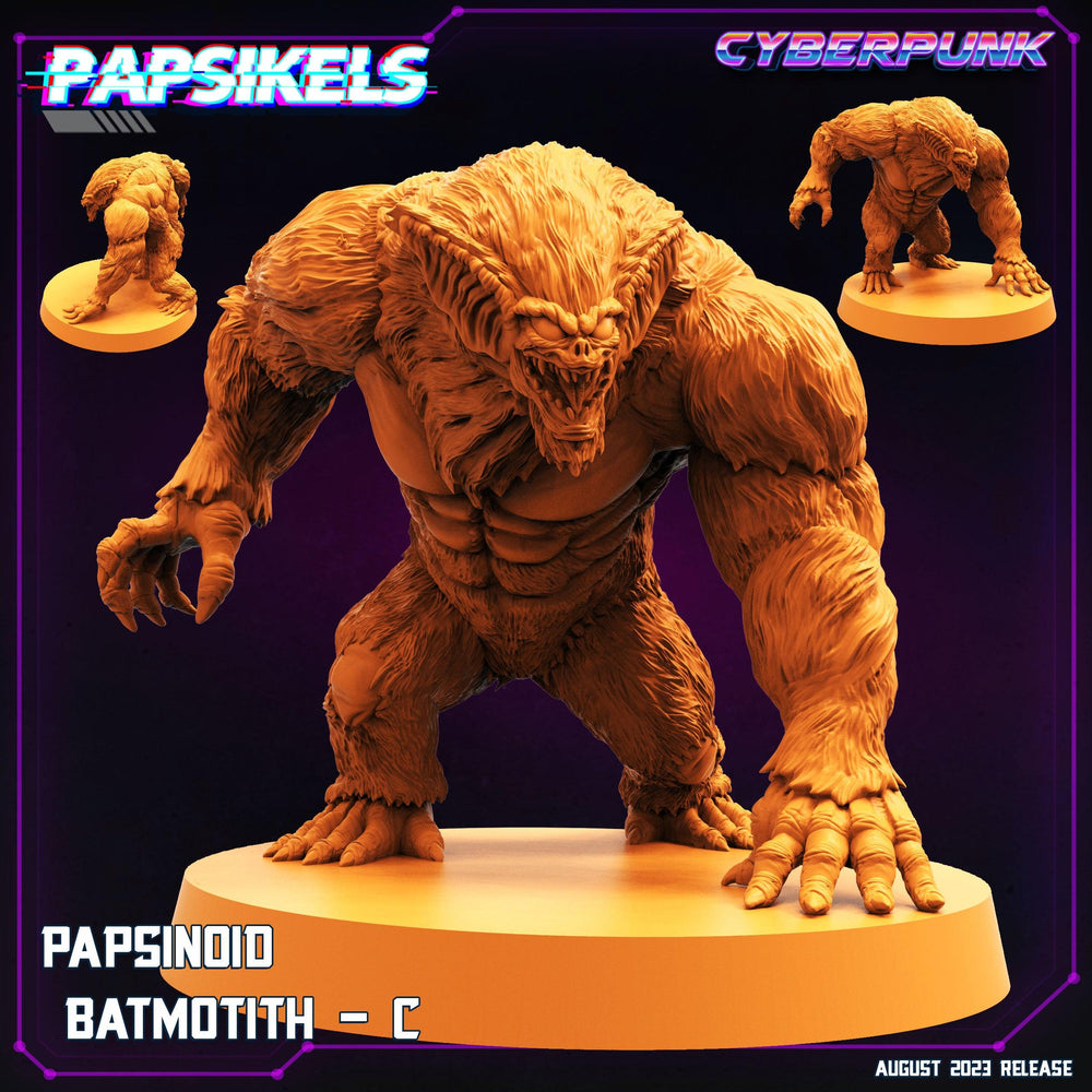 3D Printed Papsikels August 2023 - Cyberpunk Papsinoid Batmotith Set 28mm 32mm (Online Only)