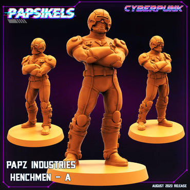 3D Printed Papsikels August 2023 - Cyberpunk Papz Industries Henchmen Set 28mm 32mm (Online Only)