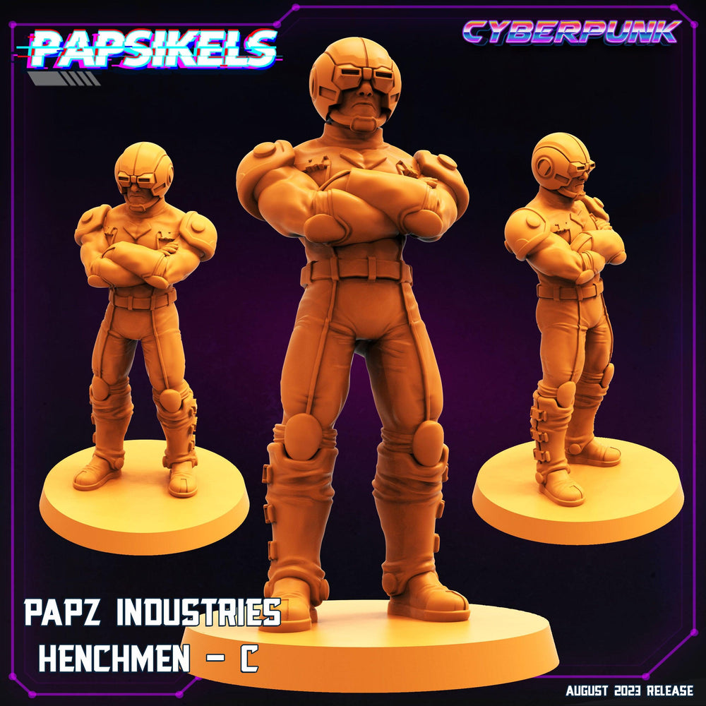 3D Printed Papsikels August 2023 - Cyberpunk Papz Industries Henchmen Set 28mm 32mm (Online Only)
