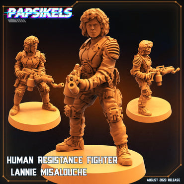 3D Printed Papsikels August 2023 - Xenowars Genesis Human Resistance Fighter Lannie Misalouche 28mm 32mm (Online Only)