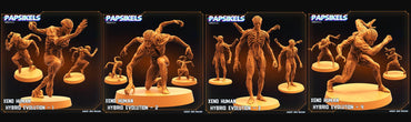 3D Printed Papsikels August 2023 - Xenowars Genesis Xeno Human Hybrid Evolution Set 28mm 32mm (Online Only)