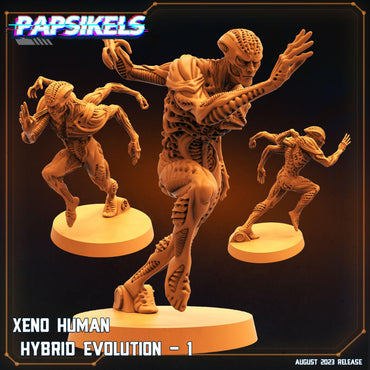 3D Printed Papsikels August 2023 - Xenowars Genesis Xeno Human Hybrid Evolution Set 28mm 32mm (Online Only)