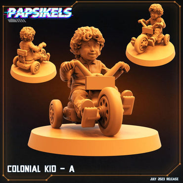 3D Printed Papsikels - Colonial Kids - 28mm 32mm (Online Only)