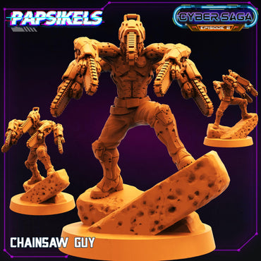 3D Printed Papsikels - Cyber Saga Episode 2 Chainsaw Guy - 28mm 32mm (Online Only)
