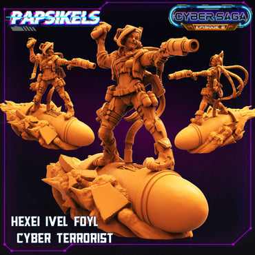 3D Printed Papsikels - Cyber Saga Episode 2 Hexei Ivel Foyl Cyber Terrorist - 28mm 32mm (Online Only)