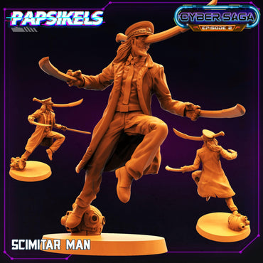 3D Printed Papsikels - Cyber Saga Episode 2 Schimitar Man - 28mm 32mm (Online Only)