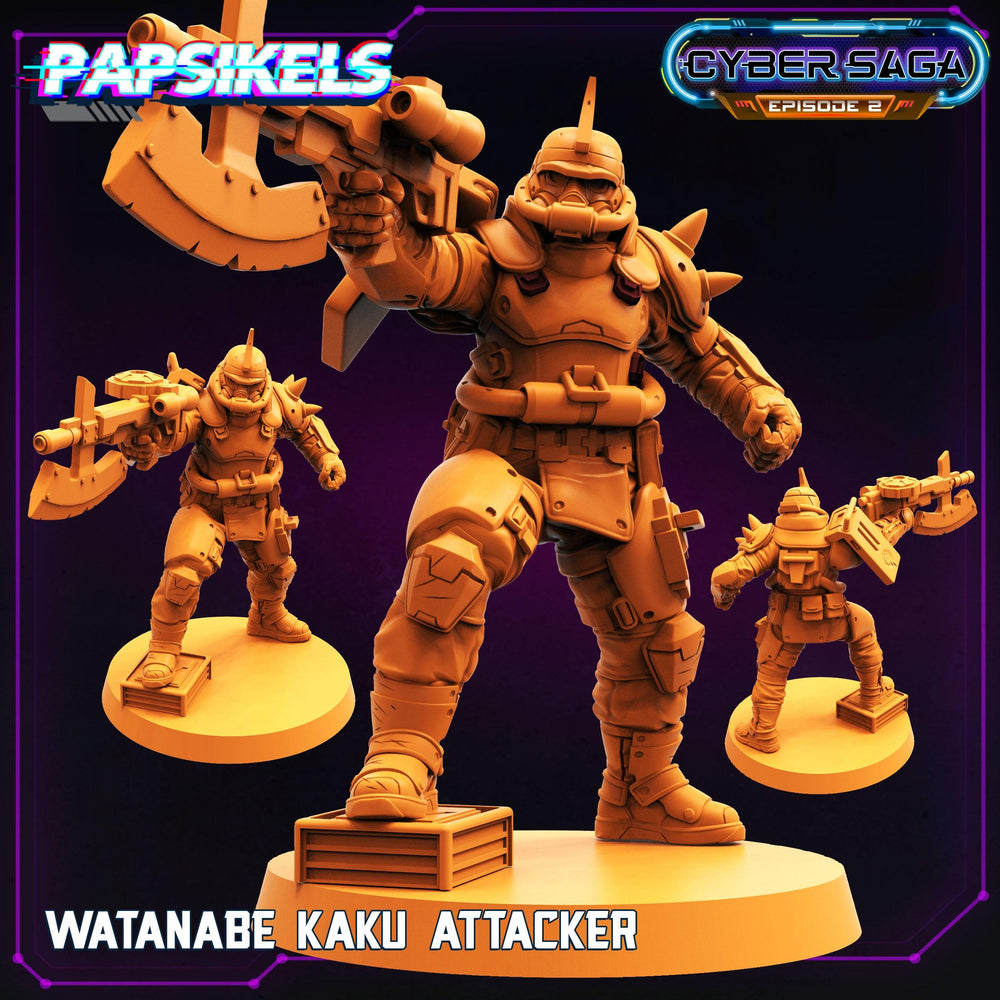 3D Printed Papsikels - Cyber Saga Episode 2 Watanabe Kaku Attacker - 28mm 32mm (Online Only)