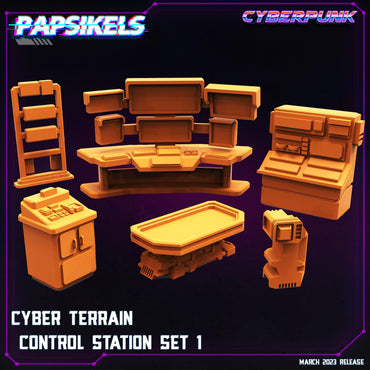 3D Printed Papsikels - Cyber Terrain Control Station Set 1 - 28mm 32mm (Online Only)