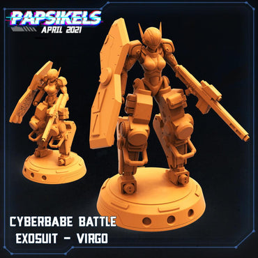 3D Printed Papsikels - Cyberbabe Battle Exosuit - Virgo - 28mm 32mm (Online Only)