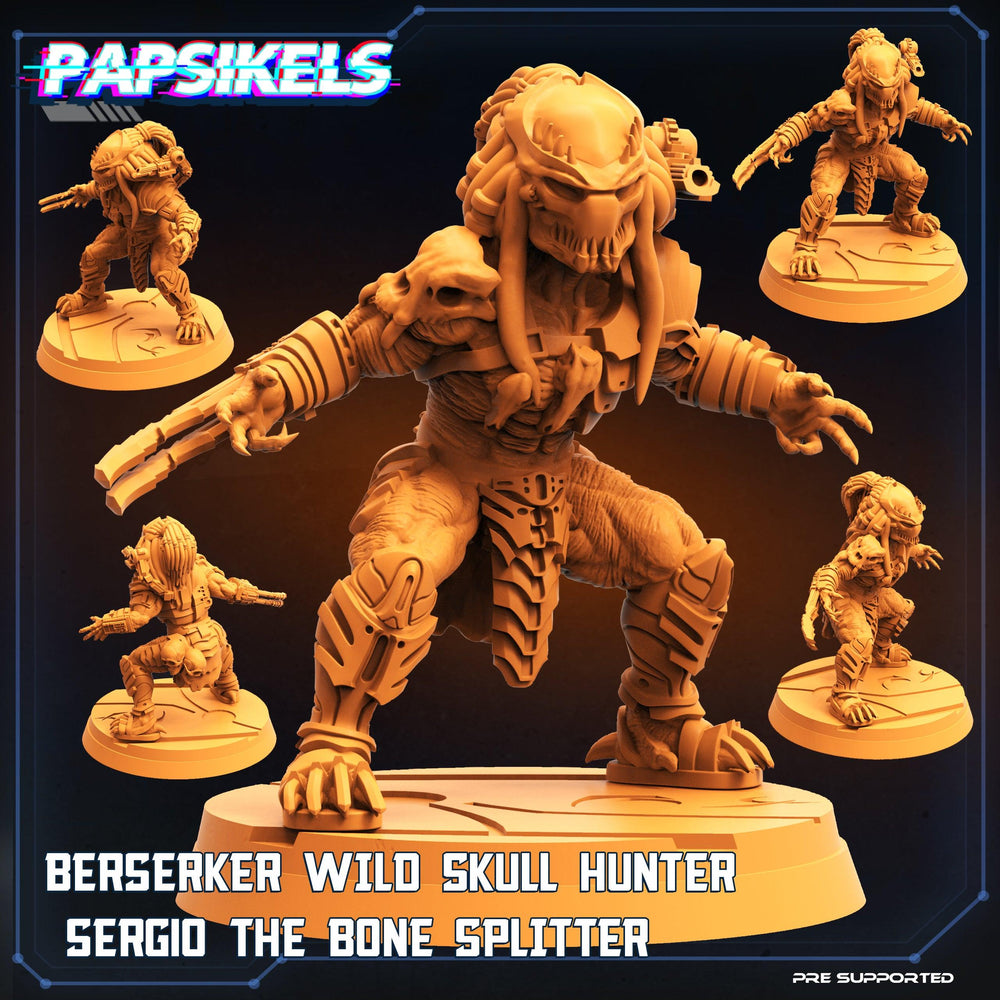 3D Printed Papsikels Cyberpunk Berserker Wild Skullhunter Sergio The Bone Splitter - 28mm 32mm (Online Only)