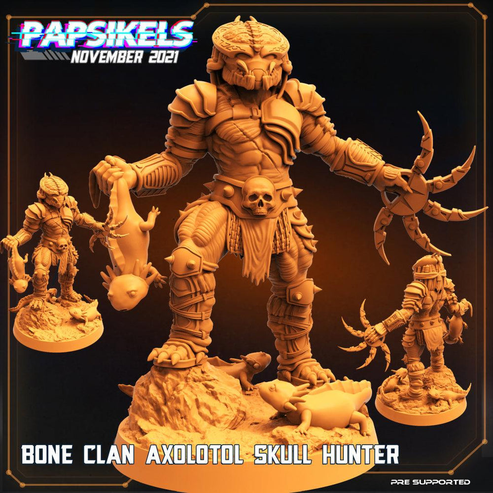 3D Printed Papsikels Cyberpunk Bone Clan Axolotol Skull Hunter - 28mm 32mm (Online Only)