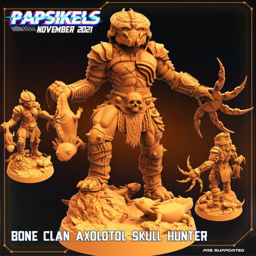 3D Printed Papsikels Cyberpunk Bone Clan Axolotol Skull Hunter - 28mm 32mm (Online Only)