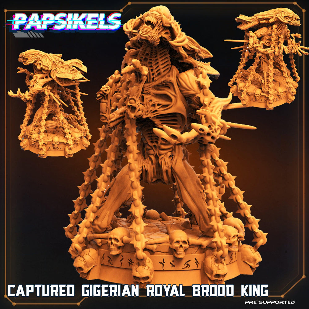 3D Printed Papsikels Cyberpunk Captured Gigerian Royal Brood King - 28mm 32mm (Online Only)