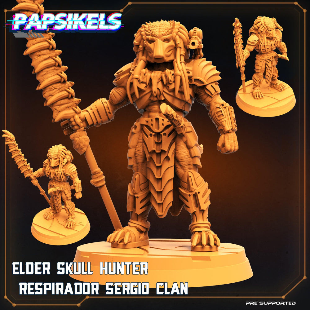 3D Printed Papsikels Cyberpunk Elder Skull Hunter Respirador Sergio Clan - 28mm 32mm (Online Only)