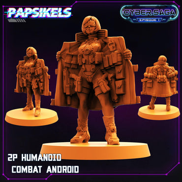 3D Printed Papsikels Cyberpunk Sci-Fi 2p Humanoid Combat Android Cyber Saga - 28mm 32mm (Online Only)
