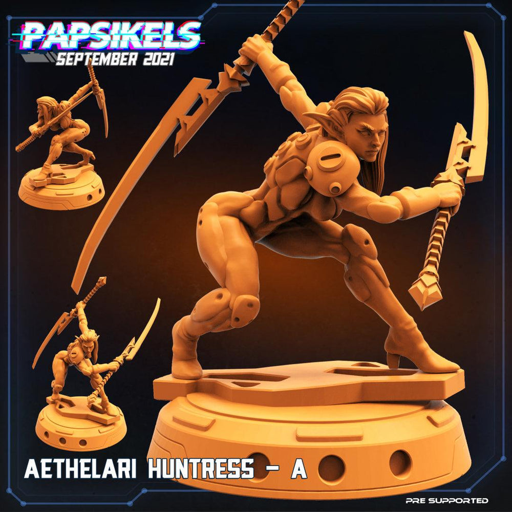 3D Printed Papsikels Cyberpunk Sci-Fi Aethelari Huntress A - 28mm 32mm (Online Only)