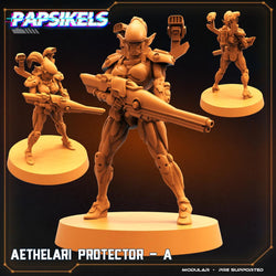3D Printed Papsikels Cyberpunk Sci-Fi Aethelari Protector Set - 28mm 32mm (Online Only)