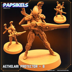 3D Printed Papsikels Cyberpunk Sci-Fi Aethelari Protector Set - 28mm 32mm (Online Only)