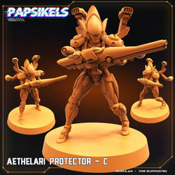 3D Printed Papsikels Cyberpunk Sci-Fi Aethelari Protector Set - 28mm 32mm (Online Only)