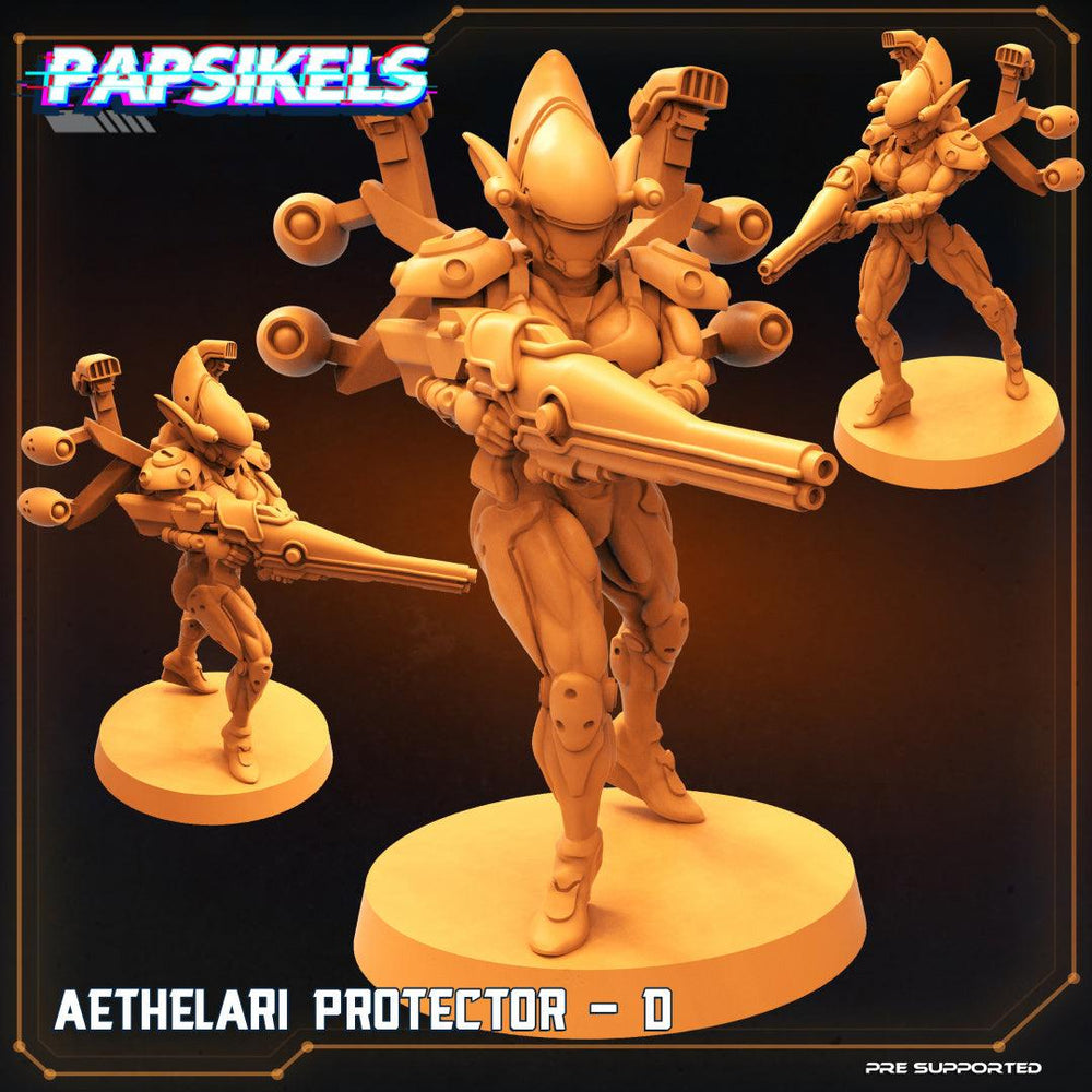 3D Printed Papsikels Cyberpunk Sci-Fi Aethelari Protector Set - 28mm 32mm (Online Only)