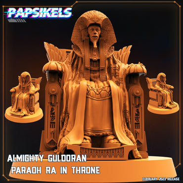 3D Printed Papsikels Cyberpunk  Sci-Fi - Almighty Guldoran Paraoh Ra In Throne - 28mm 32mm (Online Only)