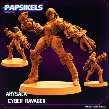 3D Printed Papsikels Cyberpunk Sci-Fi Arysala Cyber Ravager 28mm 32mm (Online Only)