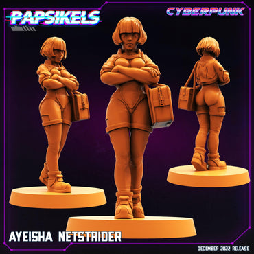 3D Printed Papsikels Cyberpunk Sci-Fi Ayeisha Netstrider - 28mm 32mm (Online Only)