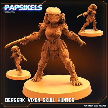 3D Printed Papsikels Cyberpunk Sci-Fi Berserk Vixen Skull Hunter - 28mm 32mm (Online Only)