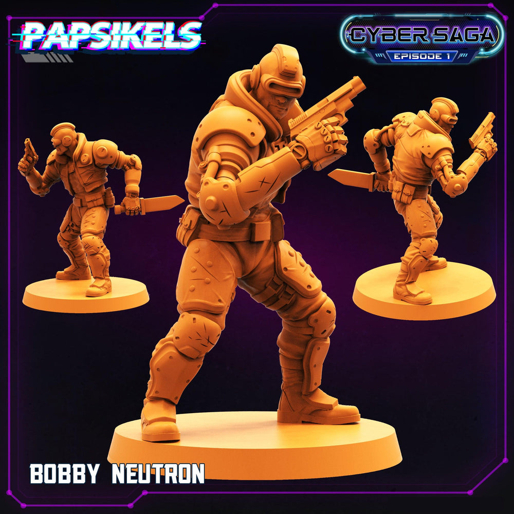 3D Printed Papsikels Cyberpunk Sci-Fi Bobby Neutron Cyber Saga - 28mm 32mm (Online Only)
