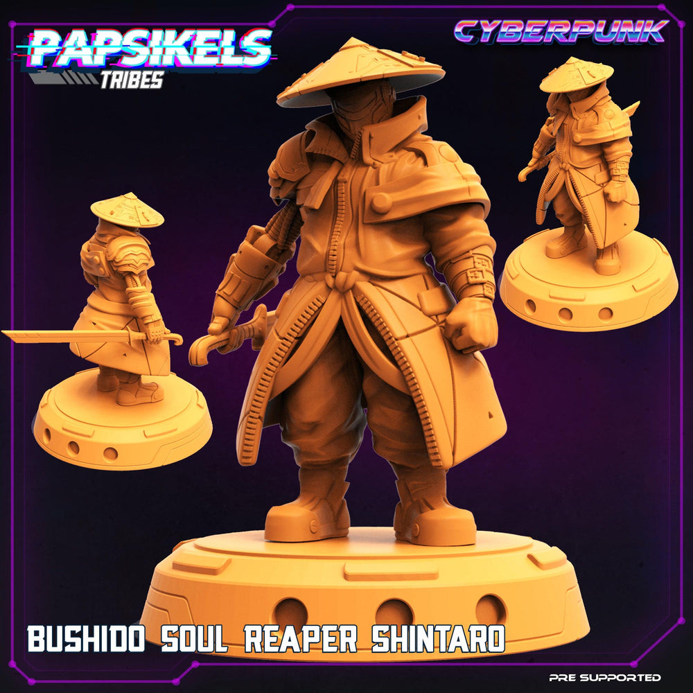 3D Printed Papsikels Cyberpunk Sci-Fi Bushido Soul Reaper Shintaro - 28mm 32mm (Online Only)