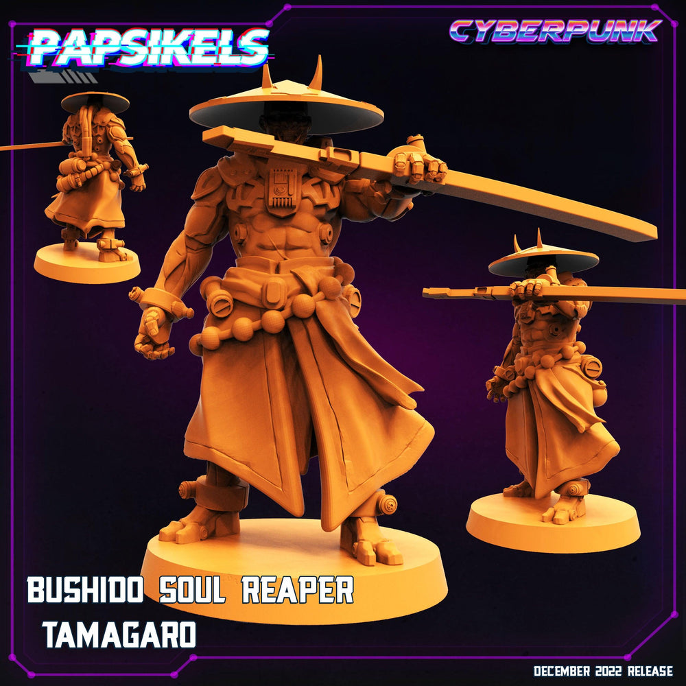 3D Printed Papsikels Cyberpunk Sci-Fi Bushido Soul Reaper Tamagaro - 28mm 32mm (Online Only)