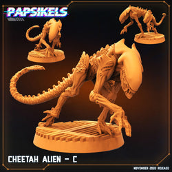 3D Printed Papsikels Cyberpunk Sci-Fi Cheetah Alien Set - 28mm 32mm (Online Only)