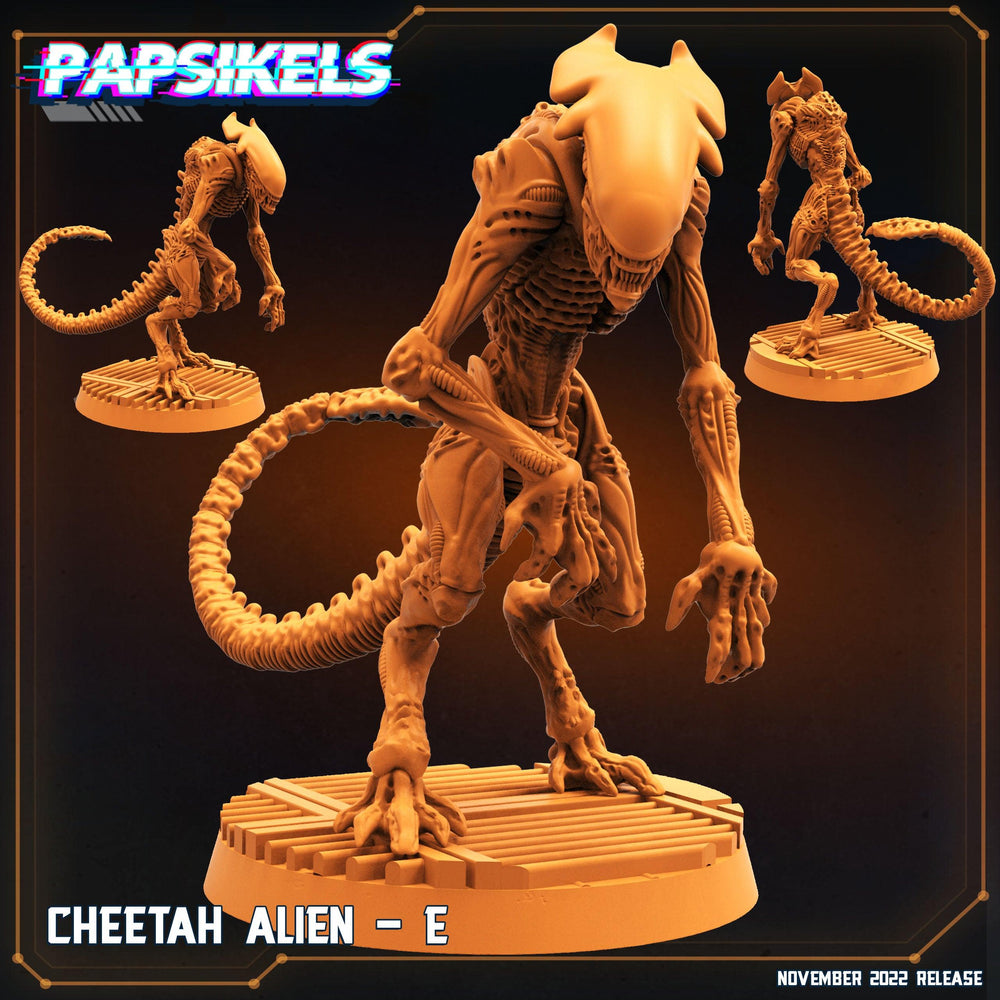 3D Printed Papsikels Cyberpunk Sci-Fi Cheetah Alien Set - 28mm 32mm (Online Only)