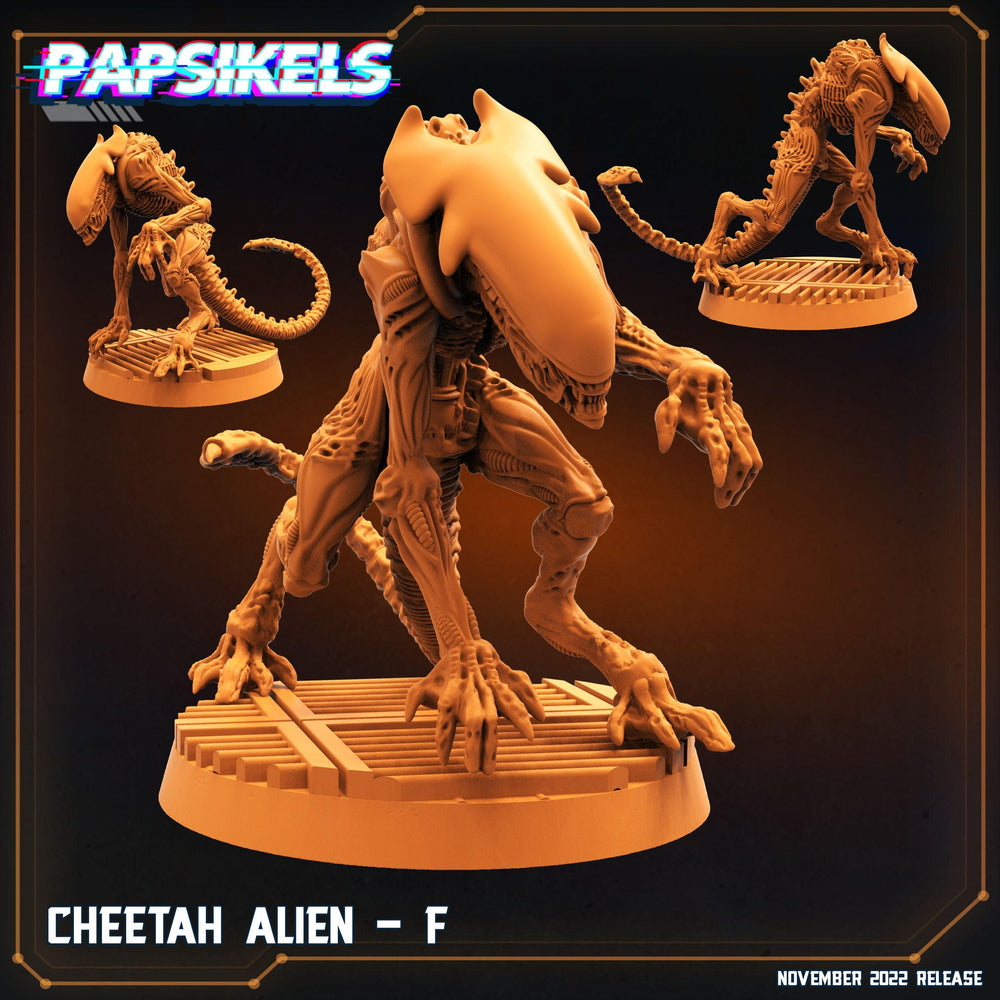 3D Printed Papsikels Cyberpunk Sci-Fi Cheetah Alien Set - 28mm 32mm (Online Only)