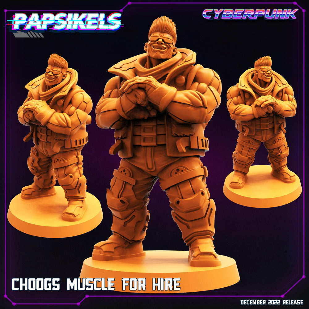 3D Printed Papsikels Cyberpunk Sci-Fi Choogs Muscle For Hire - 28mm 32mm (Online Only)