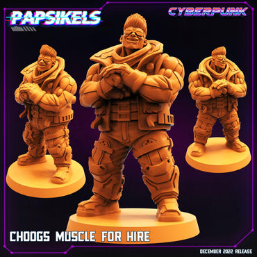 3D Printed Papsikels Cyberpunk Sci-Fi Choogs Muscle For Hire - 28mm 32mm (Online Only)