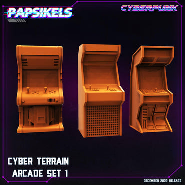 3D Printed Papsikels Cyberpunk Sci-Fi Cyber Arcades Set 1 - 28mm 32mm (Online Only)