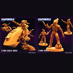 3D Printed Papsikels Cyberpunk Sci-Fi Cyber Death Rider 28mm 32mm (Online Only)