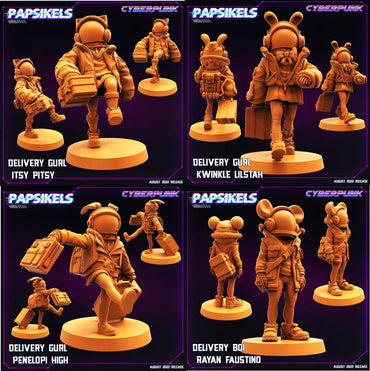 3D Printed Papsikels Cyberpunk Sci-Fi Cyber Delivery Set - 28mm 32mm (Online Only)