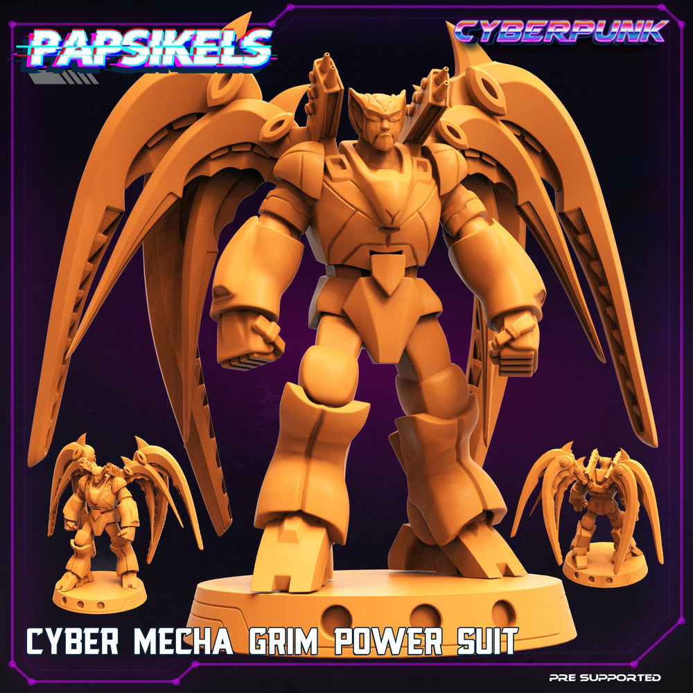 3D Printed Papsikels Cyberpunk Sci-Fi Cyber Mecha Grim Power Suit - 28mm 32mm (Online Only)