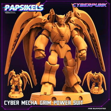 3D Printed Papsikels Cyberpunk Sci-Fi Cyber Mecha Grim Power Suit - 28mm 32mm (Online Only)